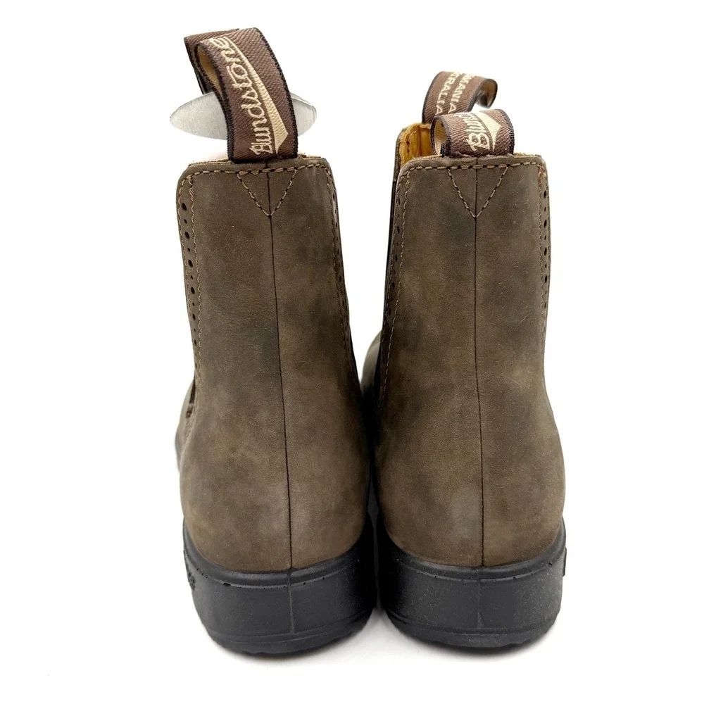 Blundstone 1351 Originals Chelsea Boots Rustic Brown Brogue Women US 8.5